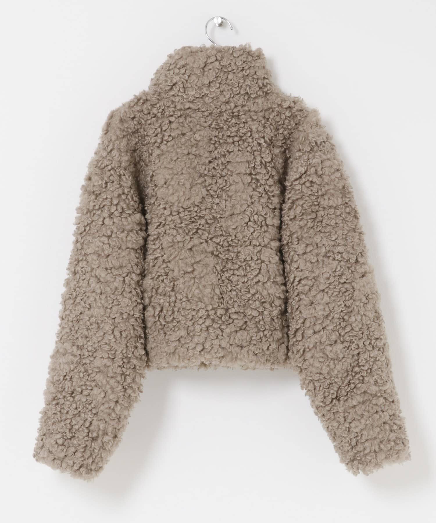  「フォルムボアジャケット」|ノーカラーコート|