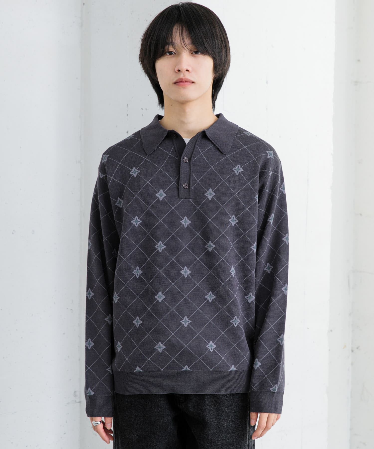 SENSE OF PLACE by URBAN RESEARCH「フラワージャガードニットポロ」|ニット・セーター|