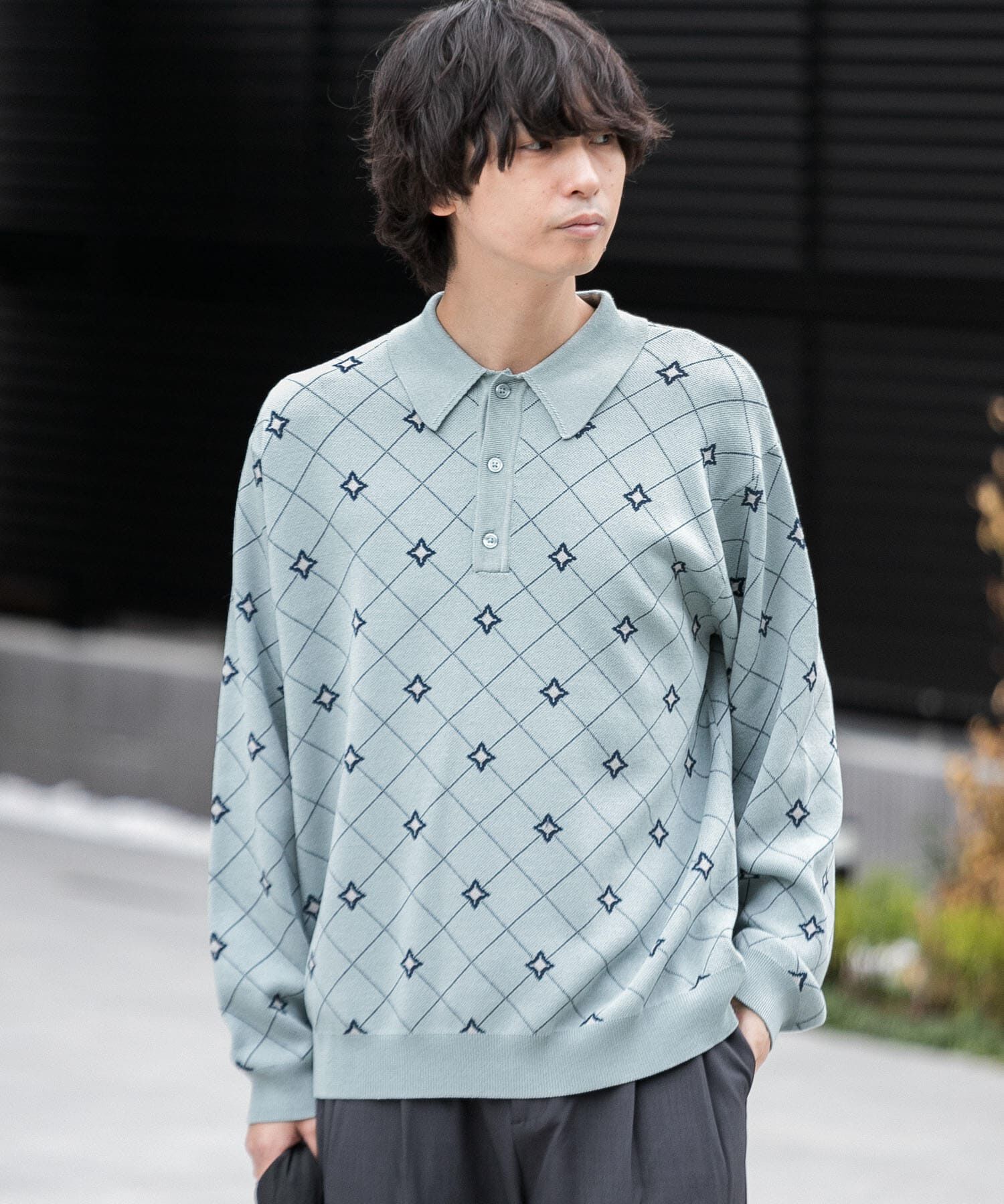 SENSE OF PLACE by URBAN RESEARCH「フラワージャガードニットポロ」|ニット・セーター|