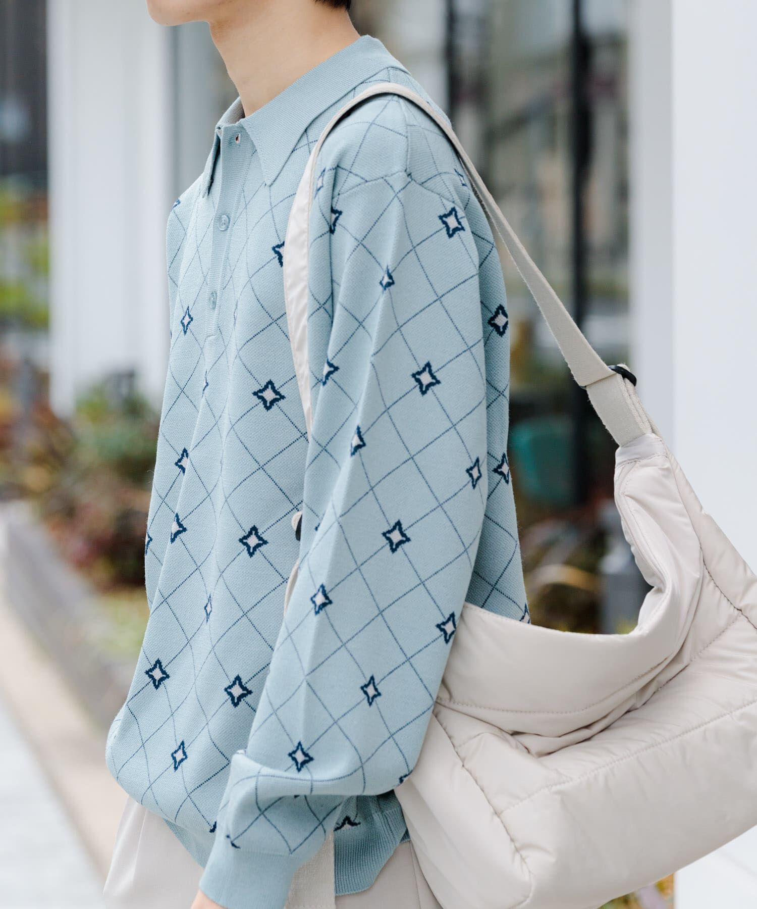 SENSE OF PLACE by URBAN RESEARCH「フラワージャガードニットポロ」|ニット・セーター|