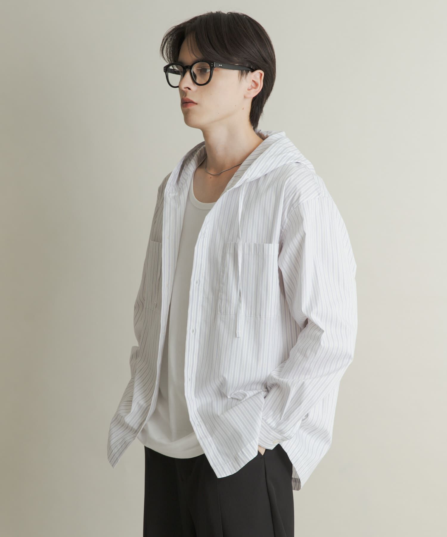 SENSE OF PLACE by URBAN RESEARCH「ストライプフーディールーズシャツ」|シャツ・ブラウス|