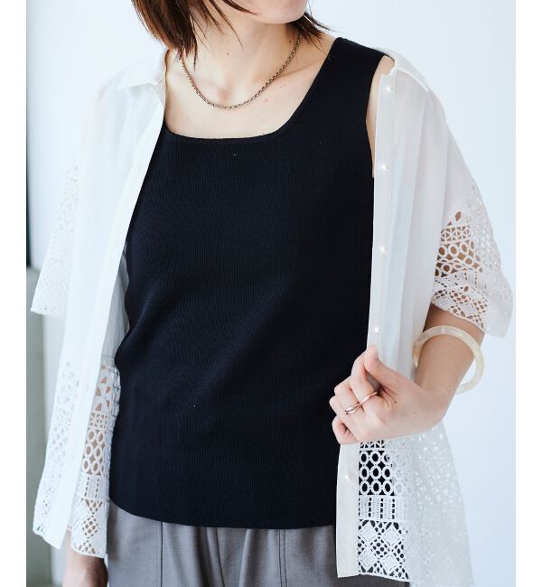 le.coeur blanc「スクエアニットタンク」|ニット・セーター|