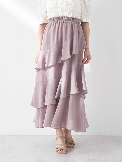 earth music&ecology「アシメラッフル段々スカート」|スカート|