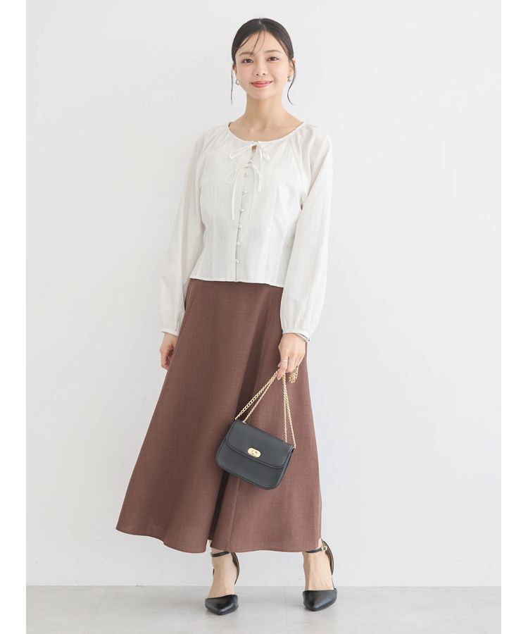 earth music&ecology「ラメストライプリボンブラウス」|シャツ・ブラウス|