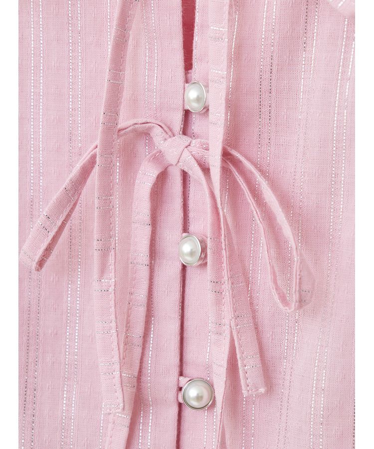 earth music&ecology「ラメストライプリボンブラウス」|シャツ・ブラウス|