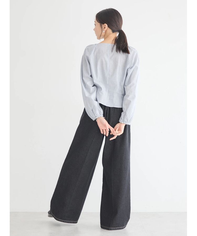 earth music&ecology「ラメストライプリボンブラウス」|シャツ・ブラウス|