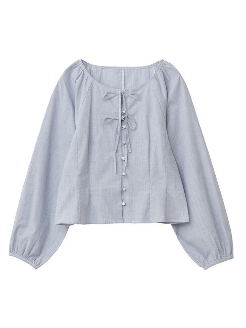 earth music&ecology「ラメストライプリボンブラウス」|シャツ・ブラウス|