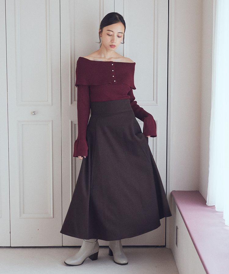 earth music&ecology「バックレースアップスカート」|フレア|