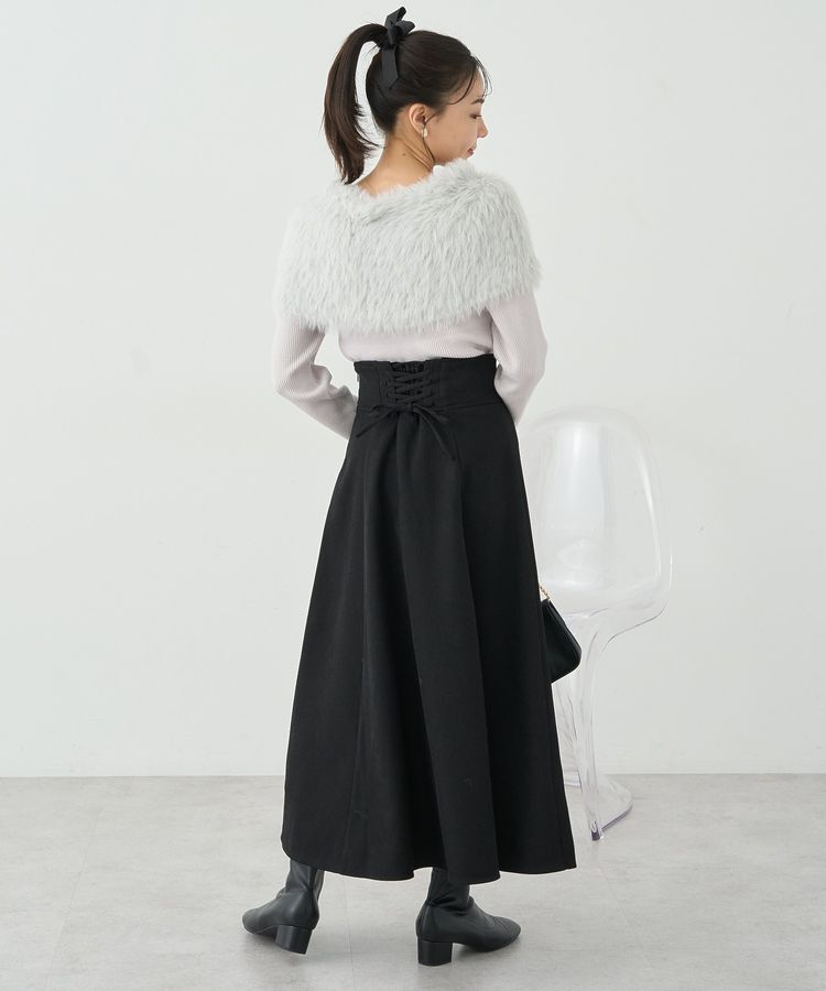 earth music&ecology「バックレースアップスカート」|フレア|