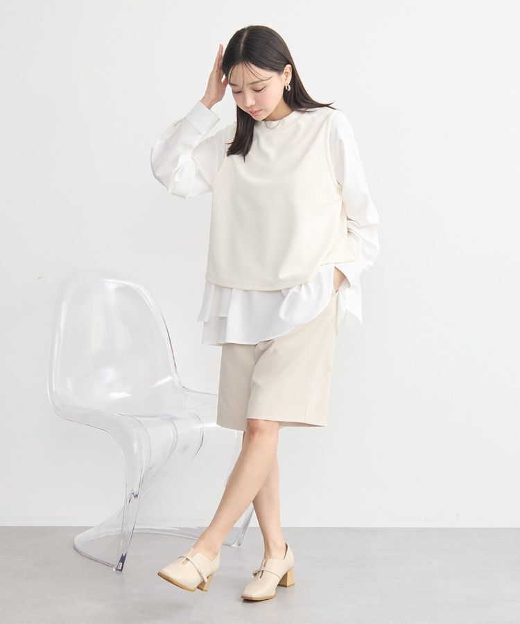 earth music&ecology「SET2点 ベスト+バックティアードブラウス」|シャツ・ブラウス|