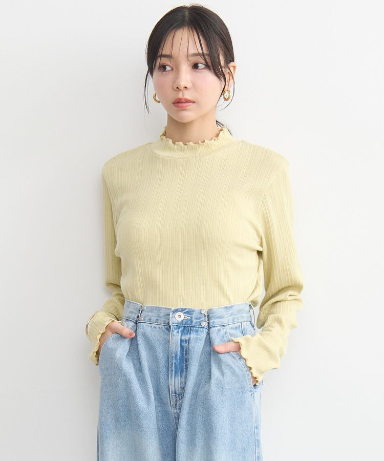 earth music&ecology「ランダムチェーンリブハイネックプルオーバー」|Tシャツ・カットソー|