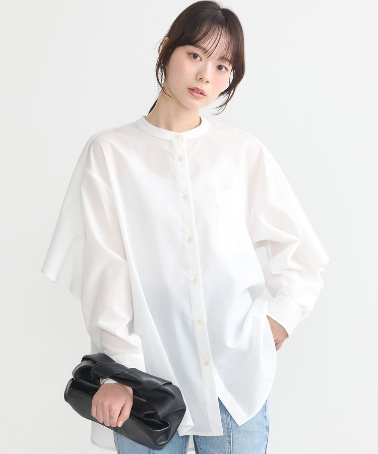 earth music&ecology「アンブレラヨークケープブラウス」|シャツ・ブラウス|Off White