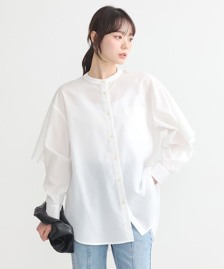 earth music&ecology「アンブレラヨークケープブラウス」|シャツ・ブラウス|