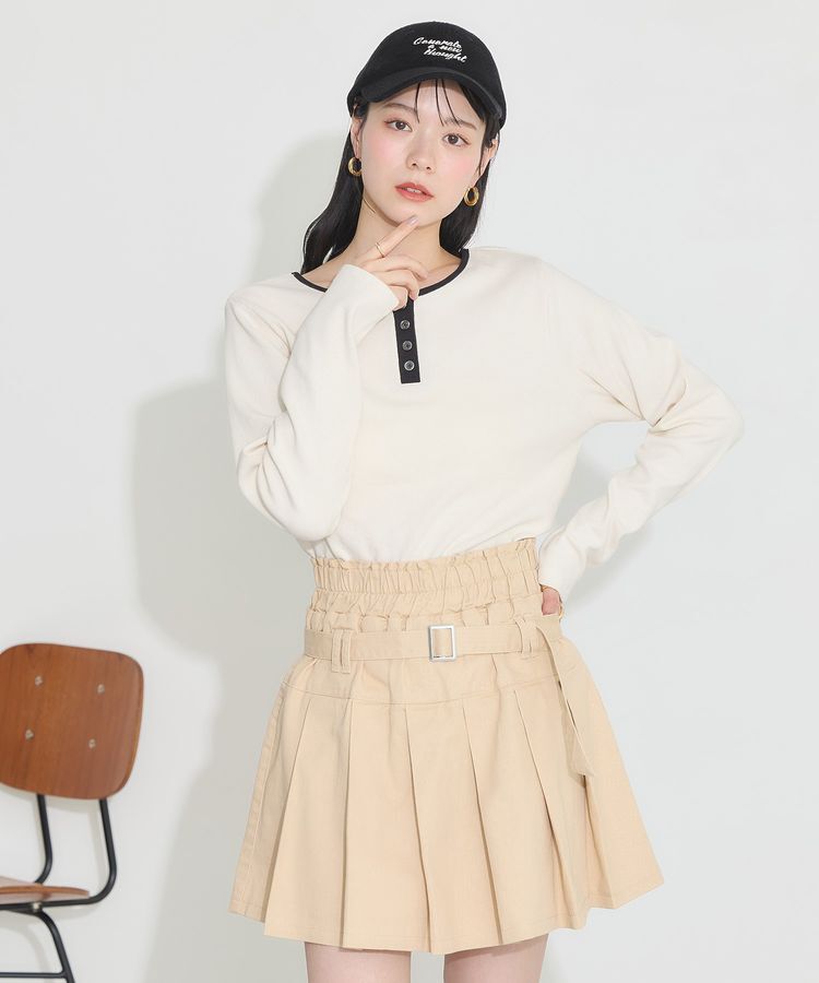 earth music&ecology「2WAY釦リブプルオーバー」|Tシャツ・カットソー|