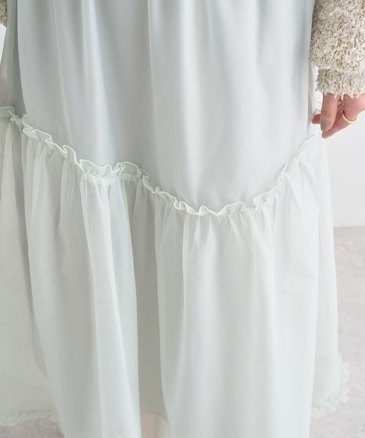 earth music&ecology「オーガンジーフリルヘムスカート」|フレア|