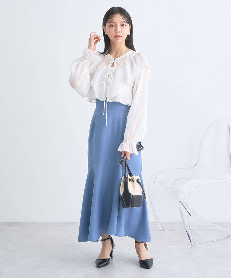 earth music&ecology「シアーラッフルショートボレロ」|シャツ・ブラウス|