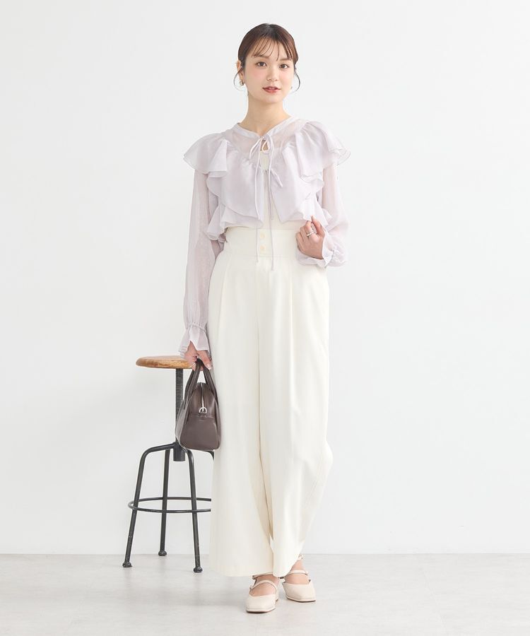 earth music&ecology「シアーラッフルショートボレロ」|シャツ・ブラウス|