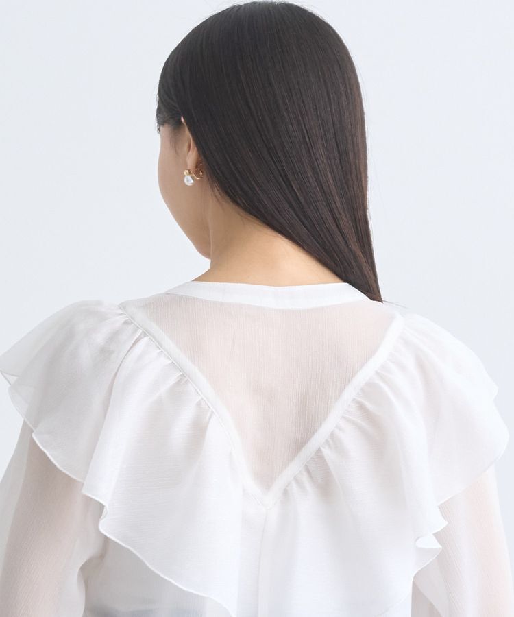 earth music&ecology「シアーラッフルショートボレロ」|シャツ・ブラウス|