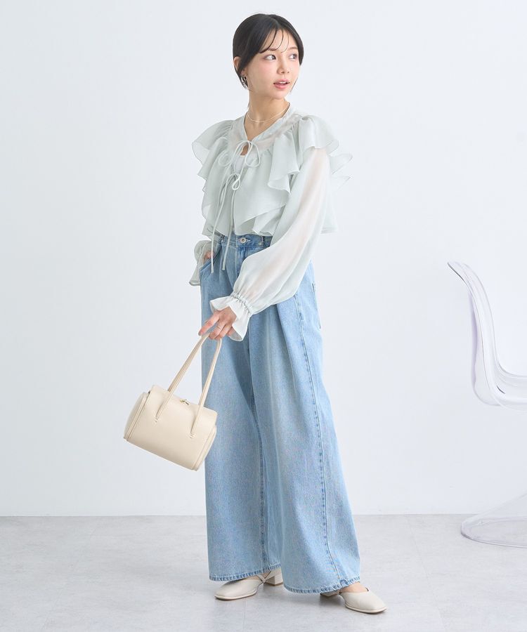 earth music&ecology「シアーラッフルショートボレロ」|シャツ・ブラウス|