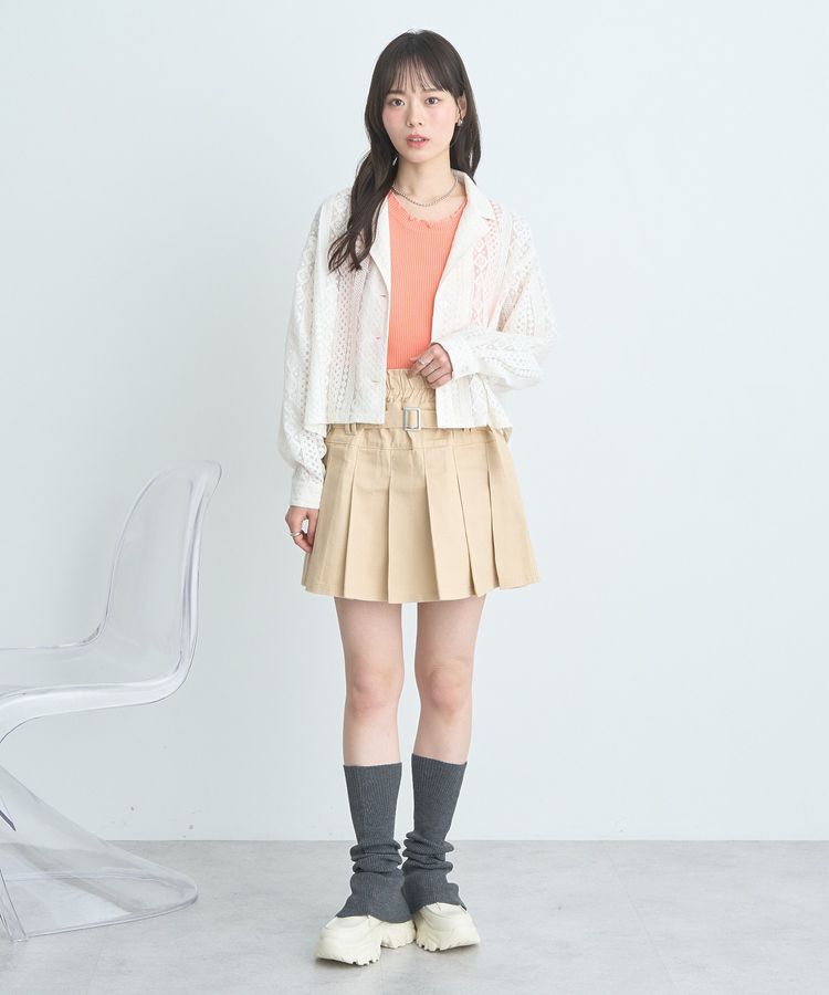 earth music&ecology「スパンコールレースショートシャツ」|シャツ・ブラウス|