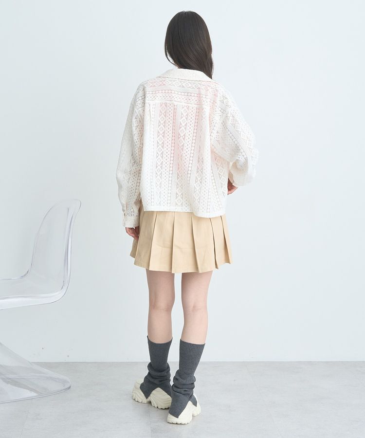 earth music&ecology「スパンコールレースショートシャツ」|シャツ・ブラウス|