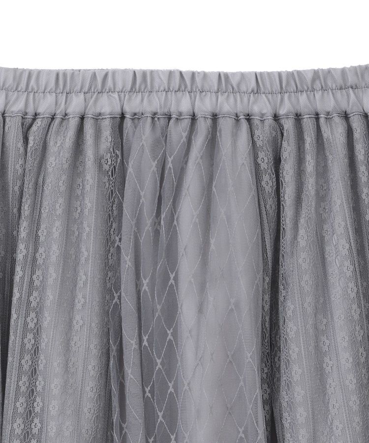 earth music&ecology「柄チュールヘムスカート」|フレア|