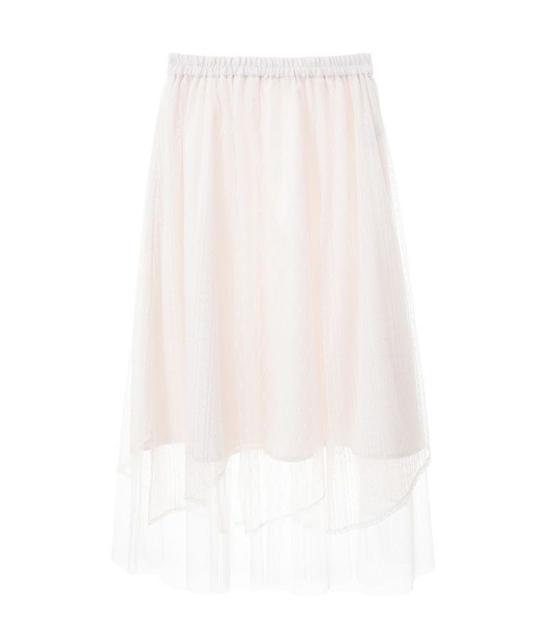 earth music&ecology「柄チュールヘムスカート」|フレア|