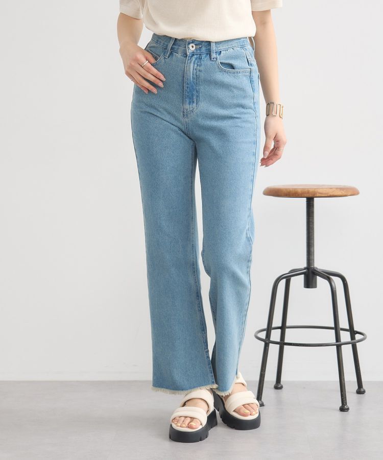 earth music&ecology「カットオフフレアデニムパンツ」|デニム|