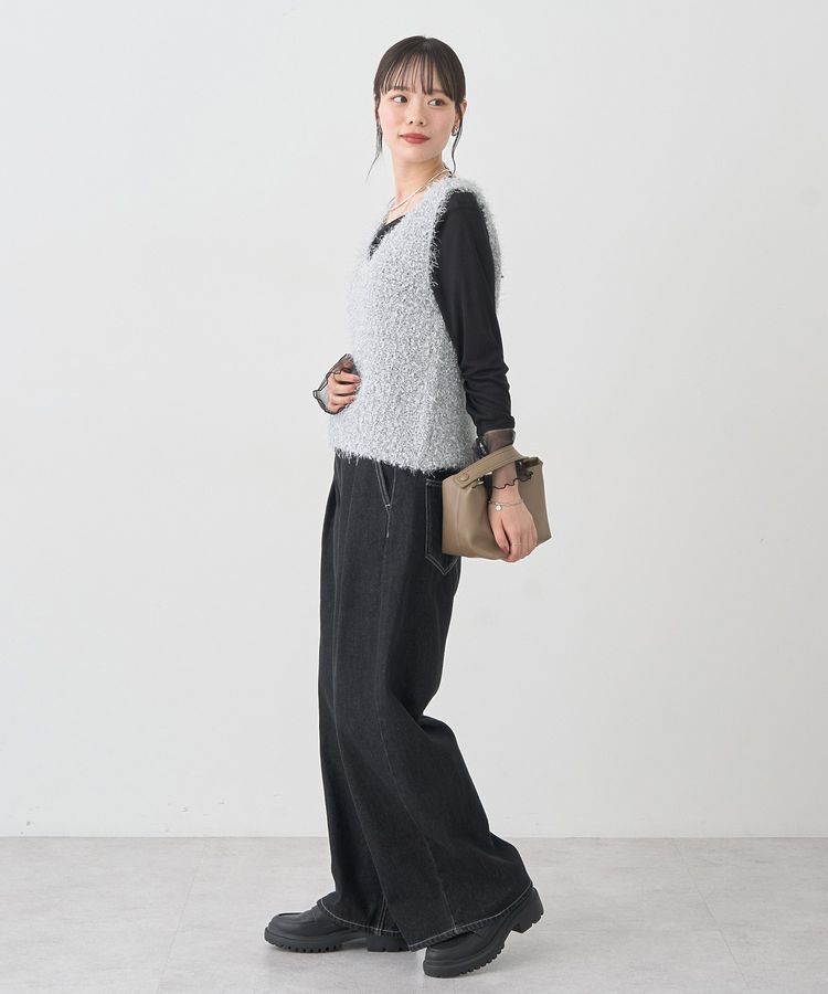 earth music&ecology「ポンポンヤーンベスト」|ベスト・ジレ|