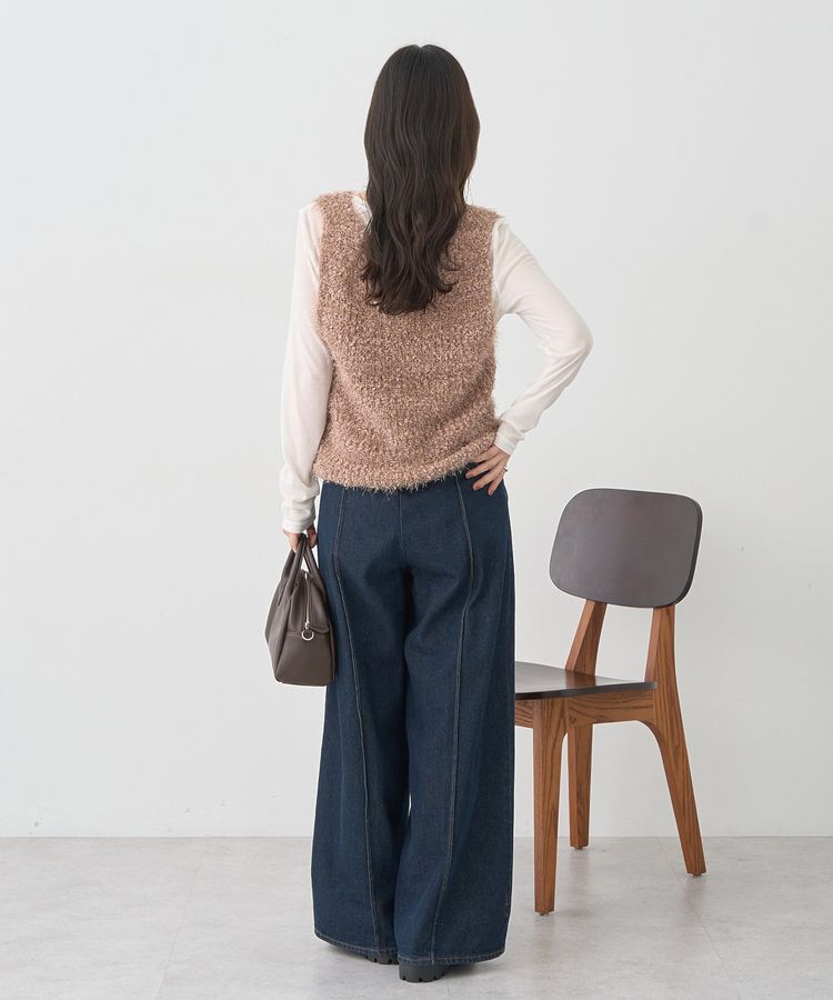 earth music&ecology「ポンポンヤーンベスト」|ベスト・ジレ|