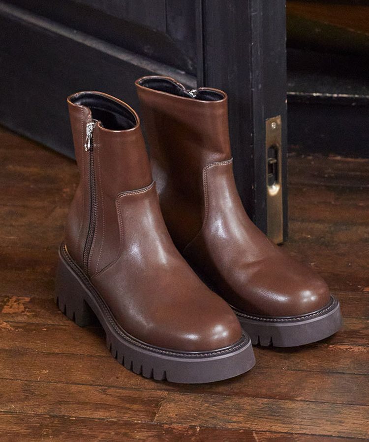 earth music&ecology「ORiental TRaffic サイドジップブーツ」|ショートブーツ|Brown