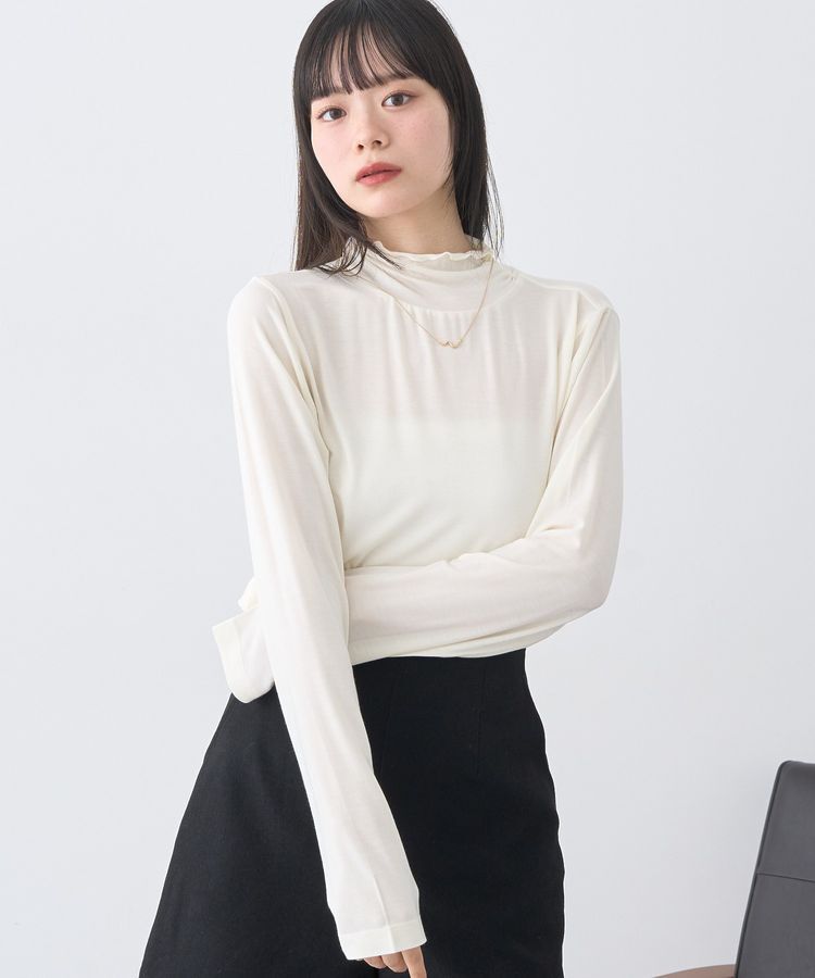 earth music&ecology「あったかフェミニンインナー(シアーハイネック)」|Tシャツ・カットソー|