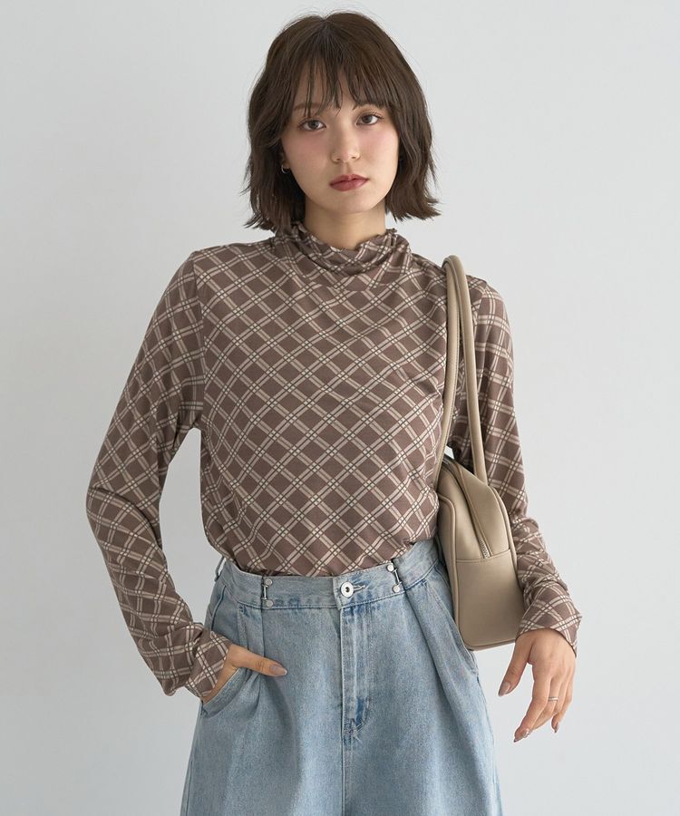 earth music&ecology「あったかフェミニンインナー(シアーハイネック)」|Tシャツ・カットソー|