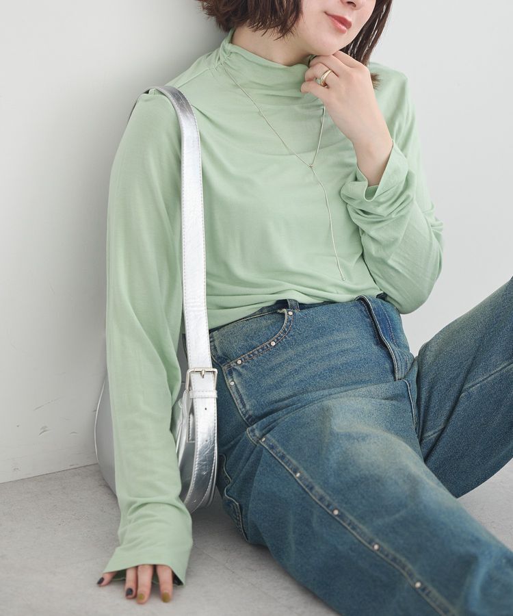 earth music&ecology「あったかフェミニンインナー(シアーハイネック)」|Tシャツ・カットソー|