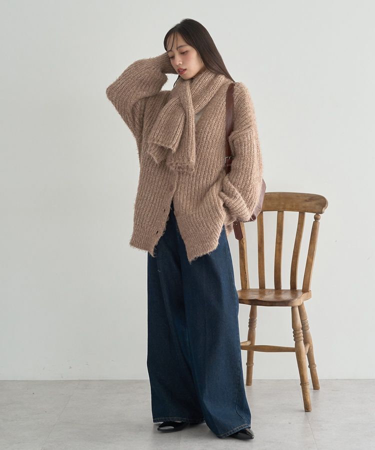 earth music&ecology「カラーミックスシャギーカーディガン」|カーディガン|