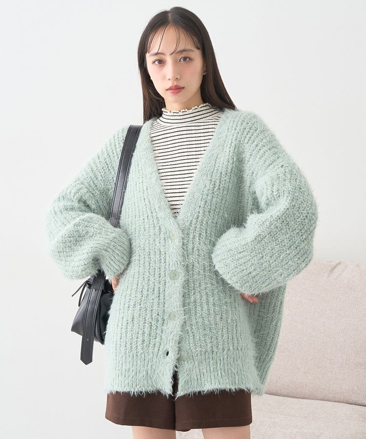 earth music&ecology「カラーミックスシャギーカーディガン」|カーディガン|