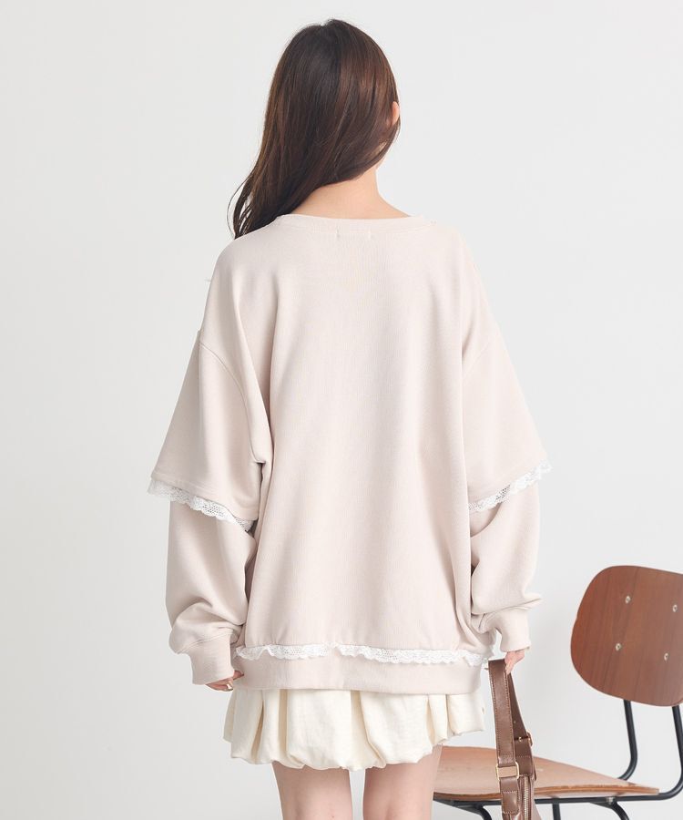 earth music&ecology「レーススウェットプルオーバー」|スウェット・ジャージ|