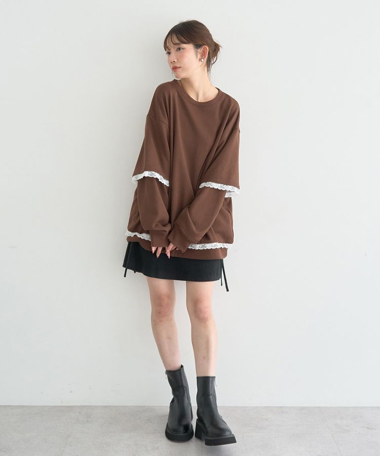 earth music&ecology「レーススウェットプルオーバー」|スウェット・ジャージ|