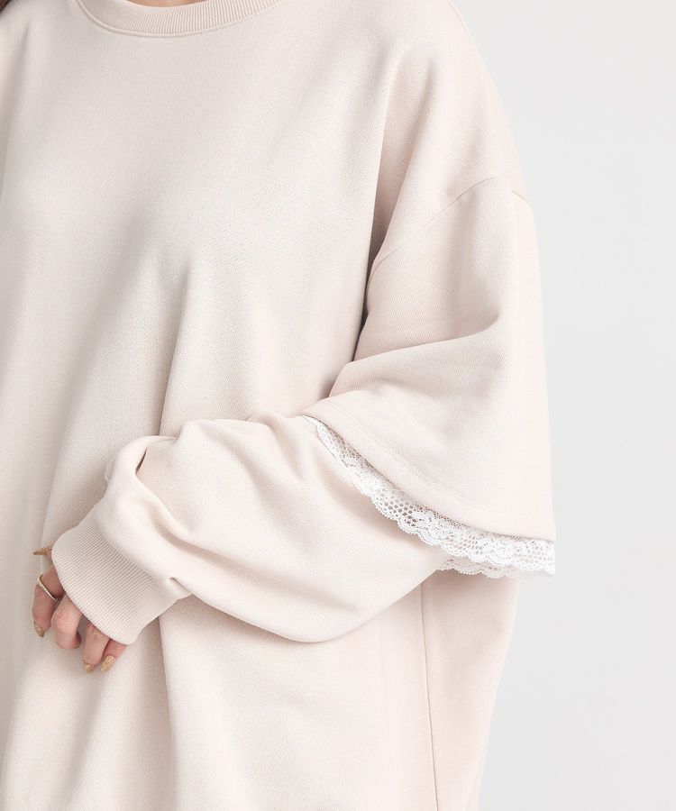 earth music&ecology「レーススウェットプルオーバー」|スウェット・ジャージ|