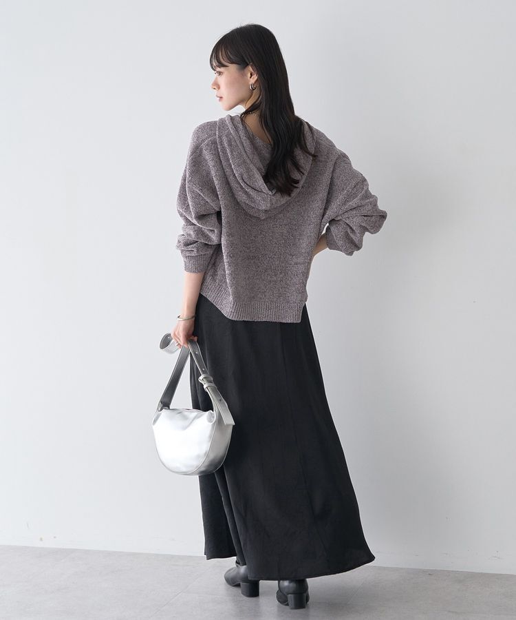 earth music&ecology「ベロアフーディージップニットカーディガン」|カーディガン|