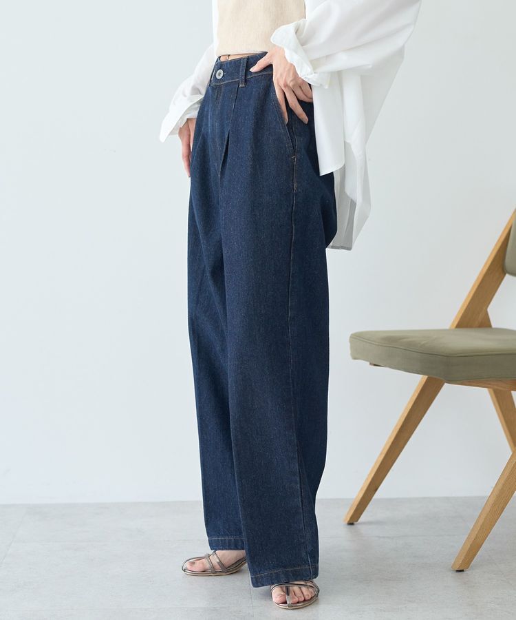 AMERICAN HOLIC「タックワイドデニム」|デニム|