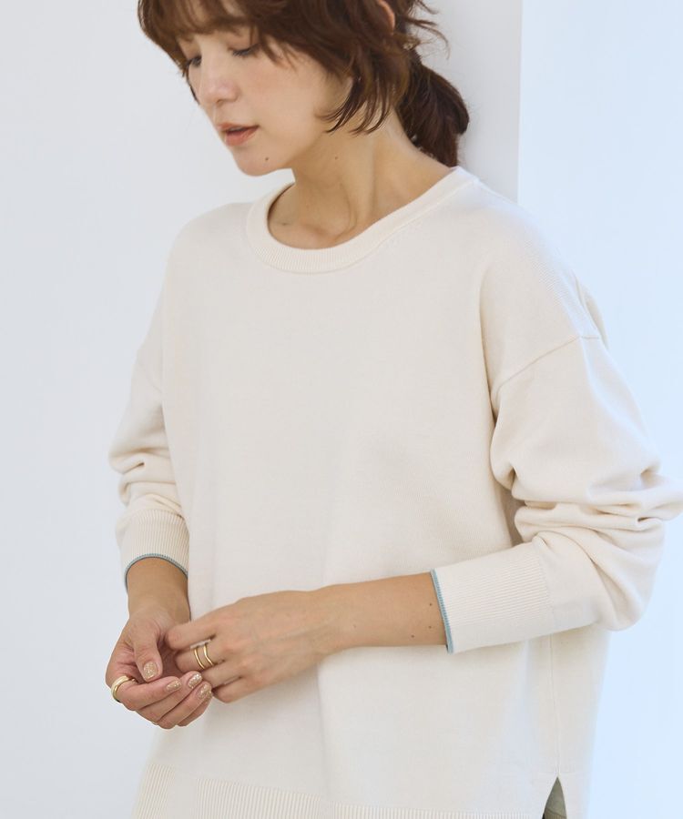 AMERICAN HOLIC「【配色】バイパチクルーネックニットプルオーバー＜静電気軽減＞」|ニット・セーター|