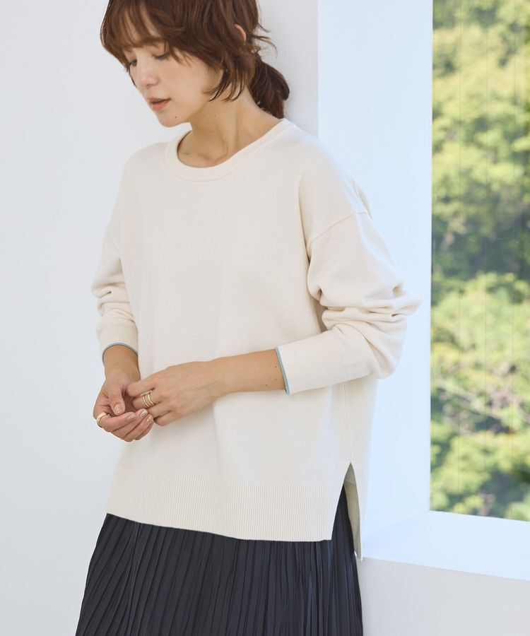 AMERICAN HOLIC「【配色】バイパチクルーネックニットプルオーバー＜静電気軽減＞」|ニット・セーター|