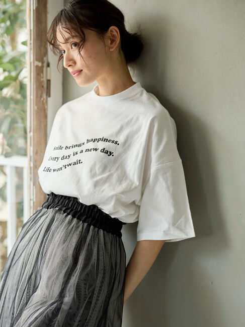  「・Petit Fleur ウェーブロゴptTシャツ」|Tシャツ・カットソー|