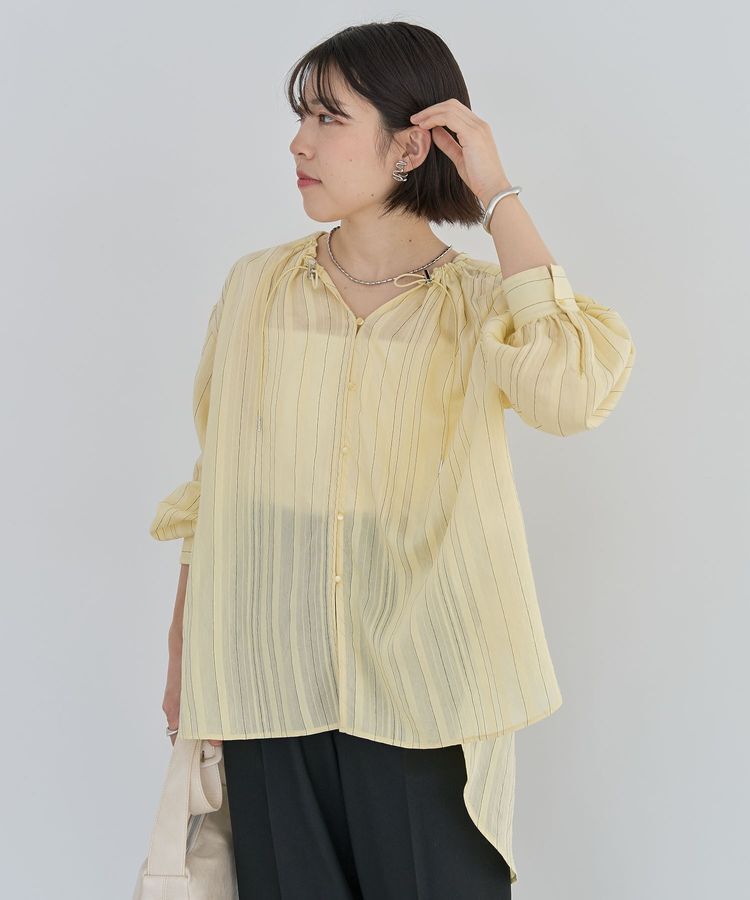 Green Parks「ドロストネックシアーストライプチュニック」|シャツ・ブラウス|