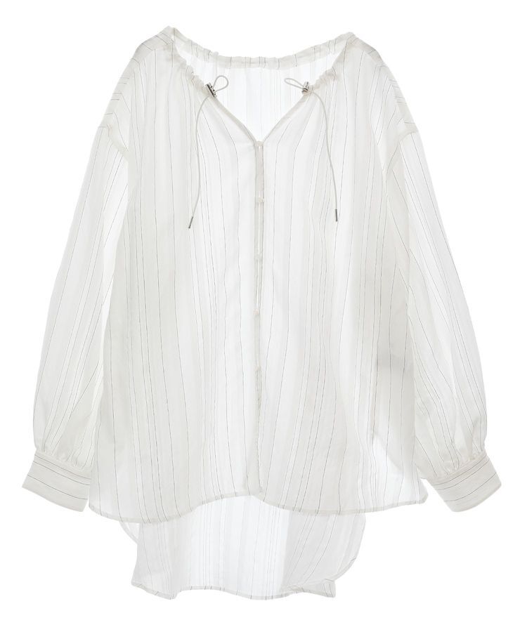 Green Parks「ドロストネックシアーストライプチュニック」|シャツ・ブラウス|