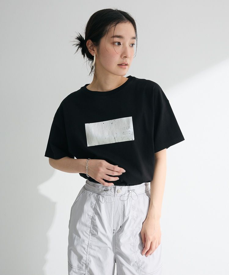 Green Parks「・ELENCARE DUE 箔プリントTEE」|Tシャツ・カットソー|Black