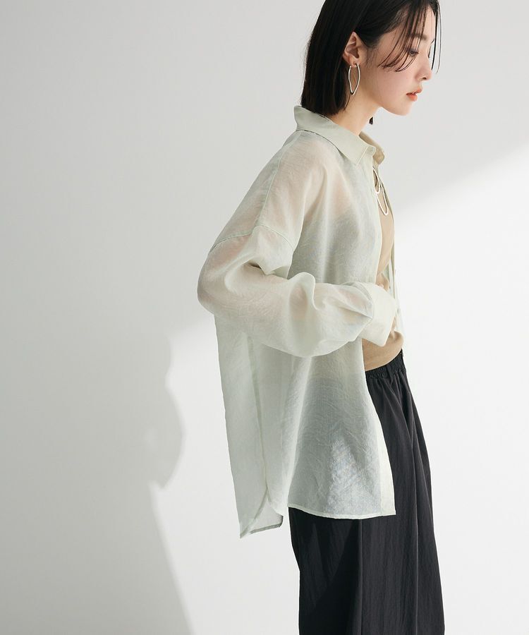 Green Parks「・ELENCARE DUE ラメシアー長袖シャツ」|シャツ・ブラウス|