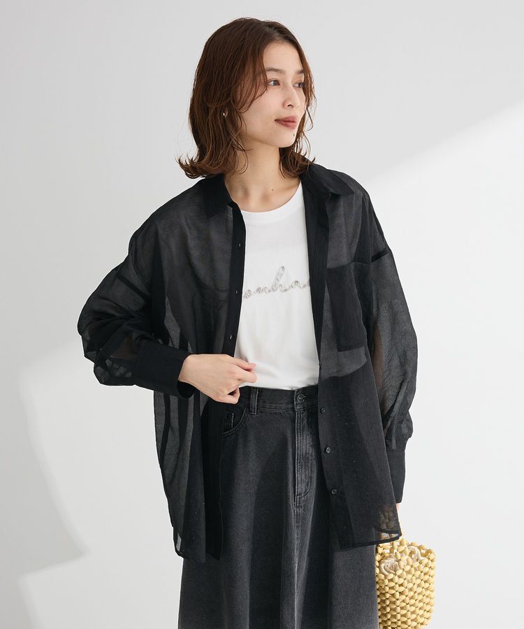 Green Parks「・ELENCARE DUE ラメシアー長袖シャツ」|シャツ・ブラウス|