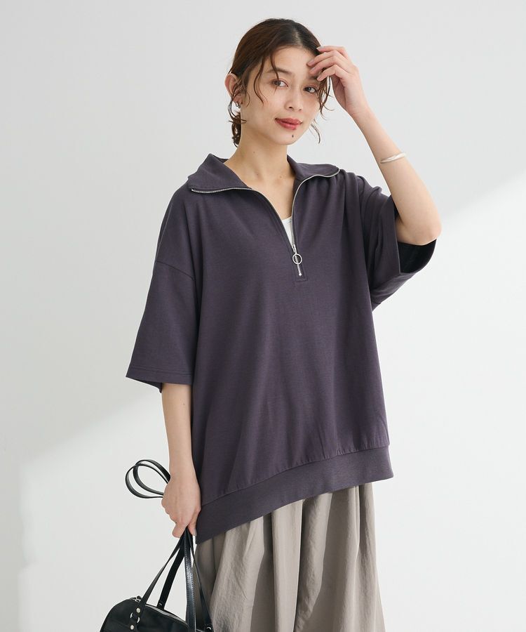 Green Parks「ハーフZIPチュニック」|Tシャツ・カットソー|Dark Gray